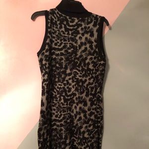 Black and Grey sleeveless turtleneck dress